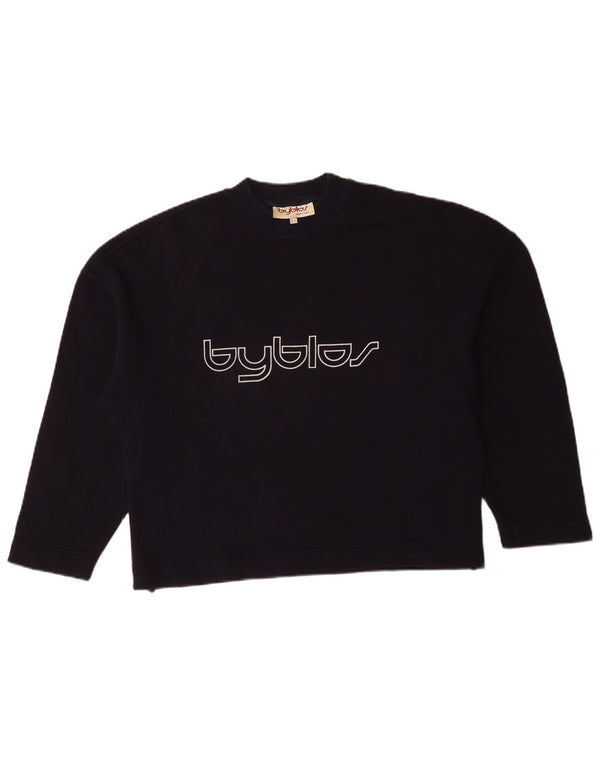 Byblos Sweat-shirt court surdimensionné pour femme US 8 Bleu marine moyen