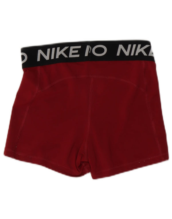 Nike Short de sport Dri Fit Graphic pour femme UK 12 Bordeaux moyen colour block