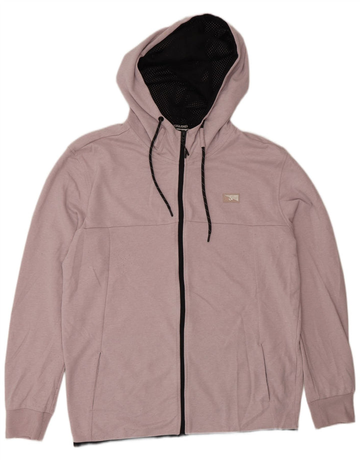 Jack & Jones Pull à capuche zippé pour homme Large Rose Polyester