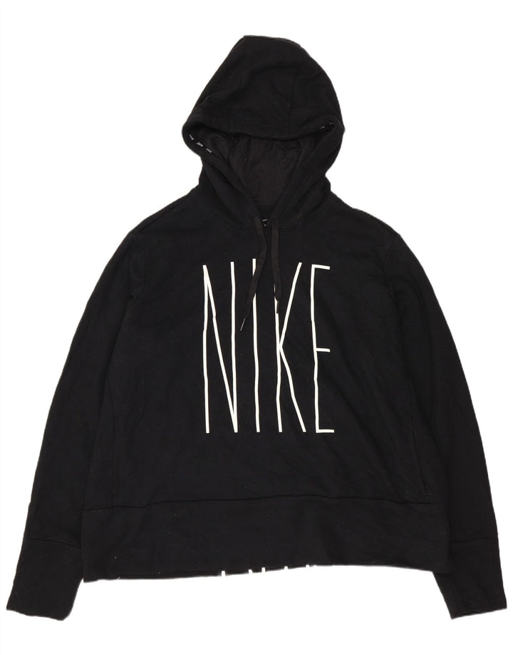 Nike Pull à capuche surdimensionné graphique pour femme UK 18 XL Noir Polyester