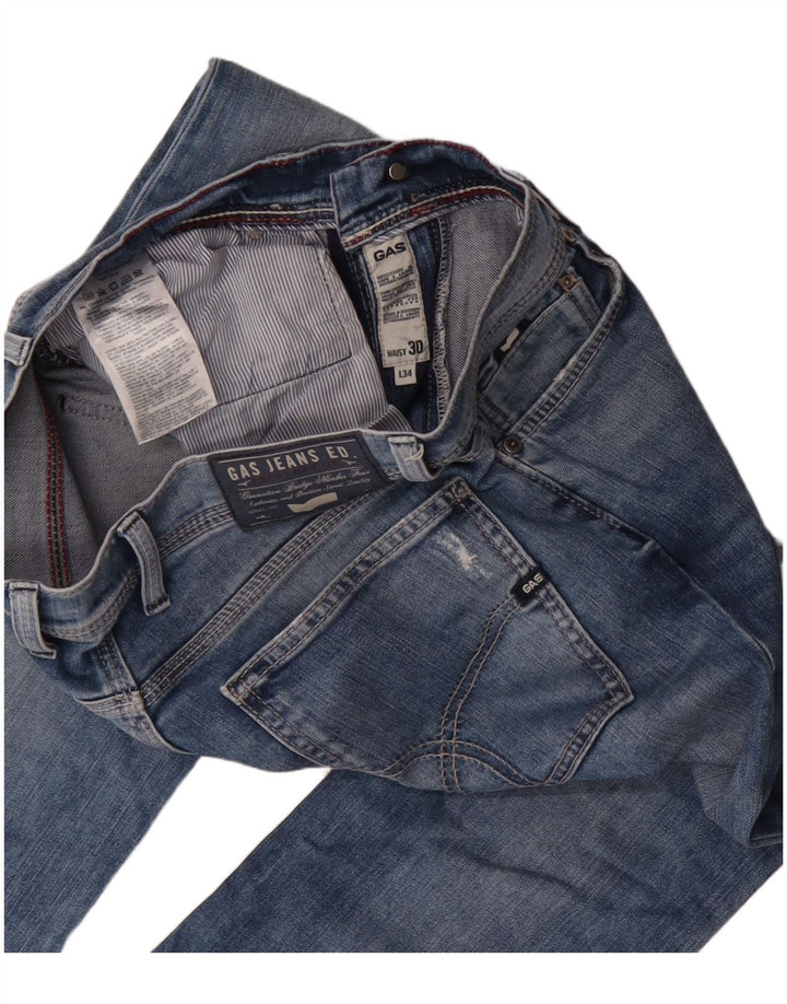 Gas Jean droit femme W30 L34 bleu coton