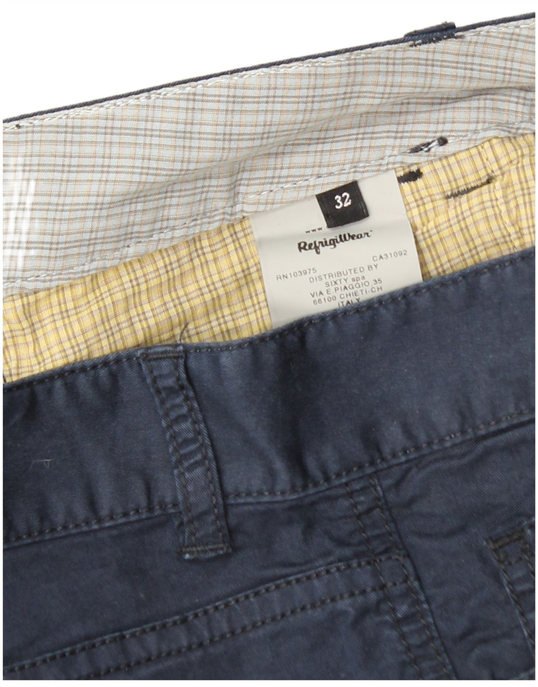 REFRIGIWEAR Short décontracté pour homme W32 en coton bleu marine moyen