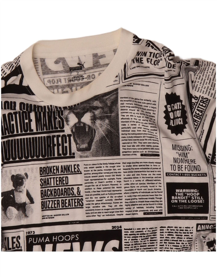 Puma Haut à manches longues pour homme en coton blanc Large