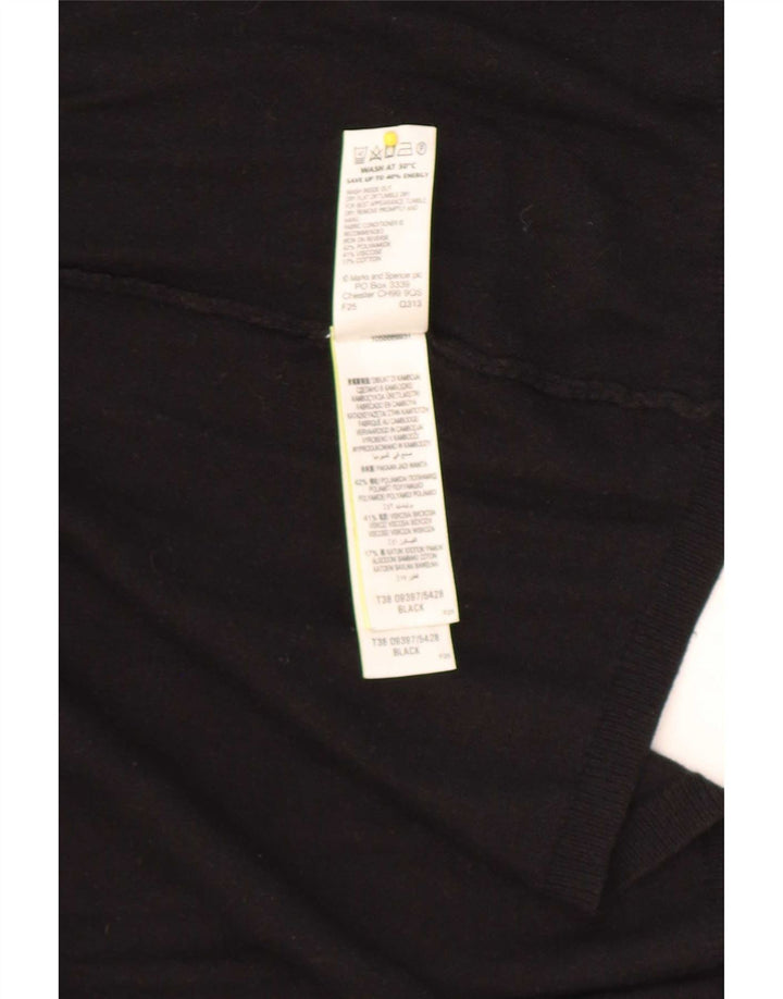 Marks & Spencer Pull Cardigan Ouvert Femme UK 12 Medium Noir Polyamide