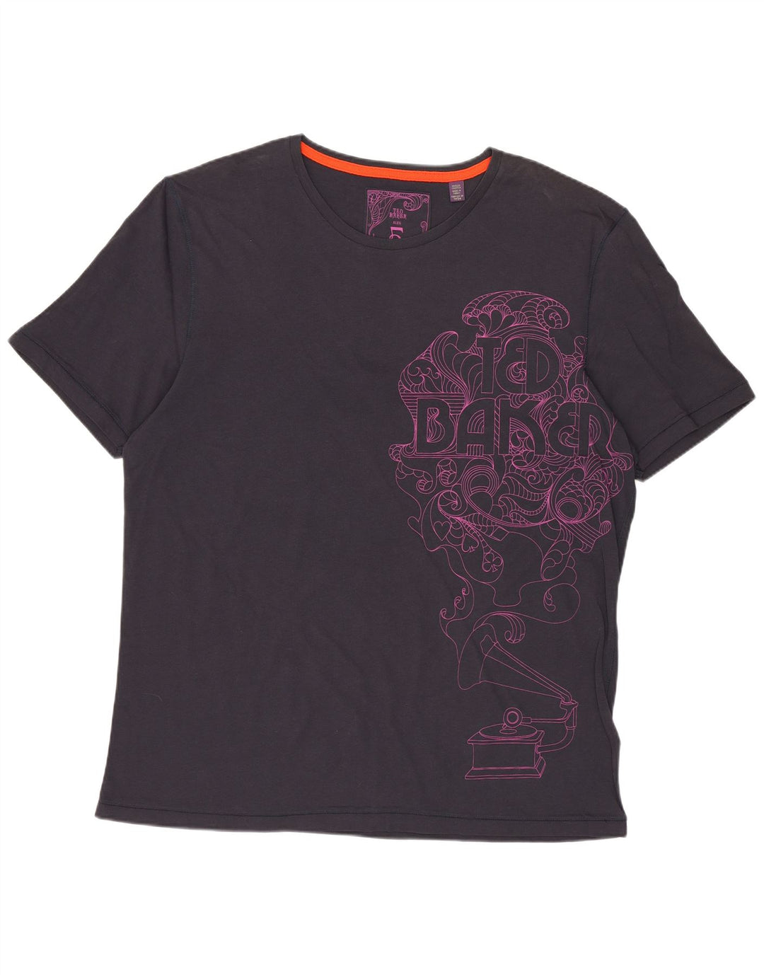 Ted Baker T-shirt graphique pour homme Taille 5 XL Bleu marine Coton