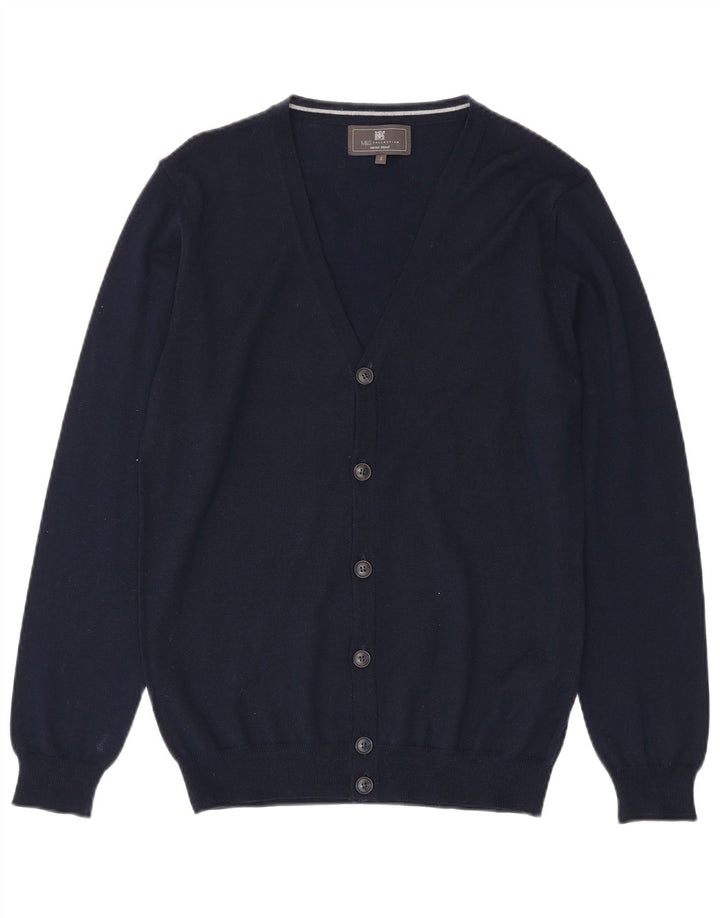 Marks & Spencer Pull Cardigan Homme Petit Bleu Marine Acrylique
