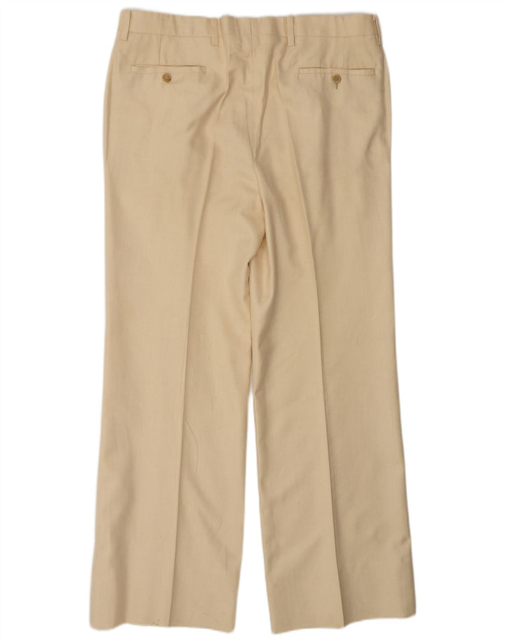 Costume 2 Pièces Vintage Homme Grand W34 L30 Soie Beige
