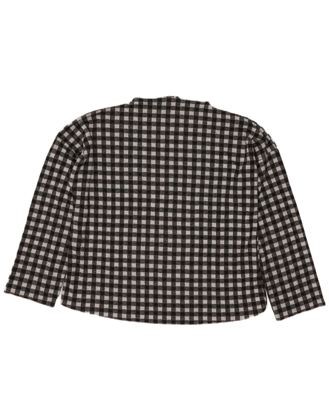 Zara Femme Trafaluc Haut Oversize Manches Longues UK 10 Petit Vichy Noir