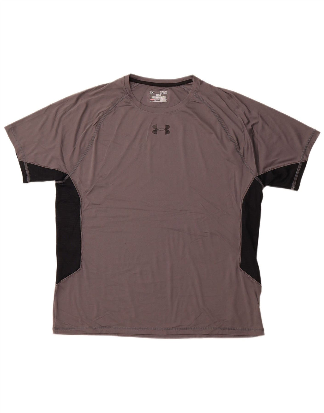 UNDER ARMOUR T-Shirt Heat Gear Homme XL Gris Colorblock Polyester