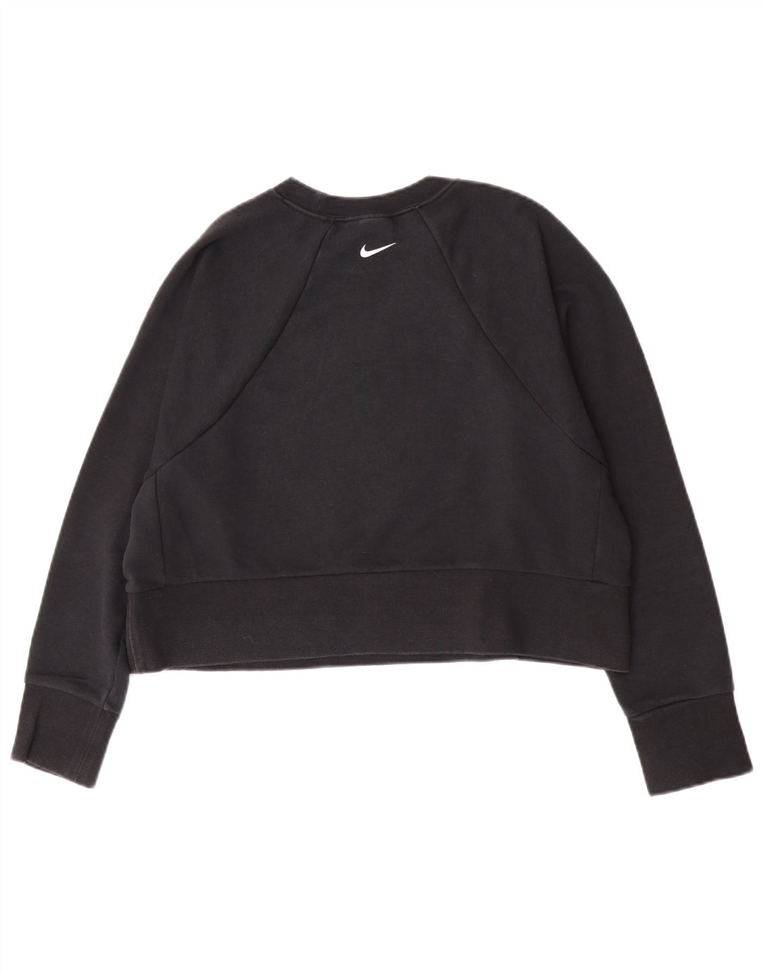 Nike Womens Crop Graphic Sweatshirt Jumper UK 14 Moyen Noir Coton