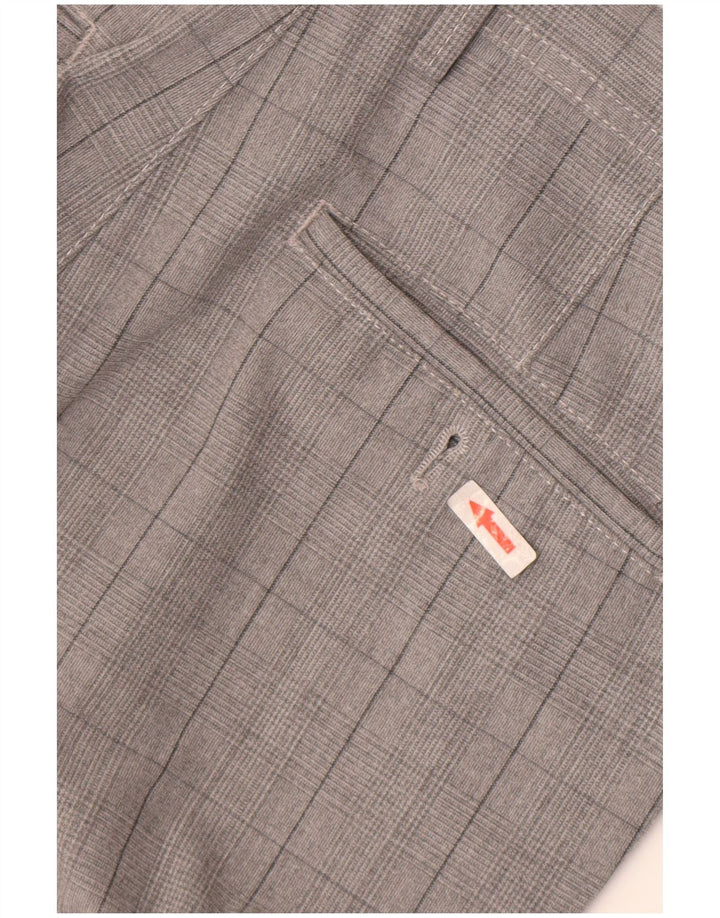 Zara Pantalon Chino Slim Homme EU 38 Small W30 L28 Gris Carreaux Polyester