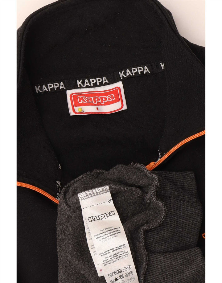 Kappa Pull polaire à col zippé pour homme, en polyester color block, grand gris