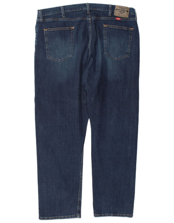 Wrangler Jean droit coupe décontractée pour homme W40 L30 Bleu marine en coton