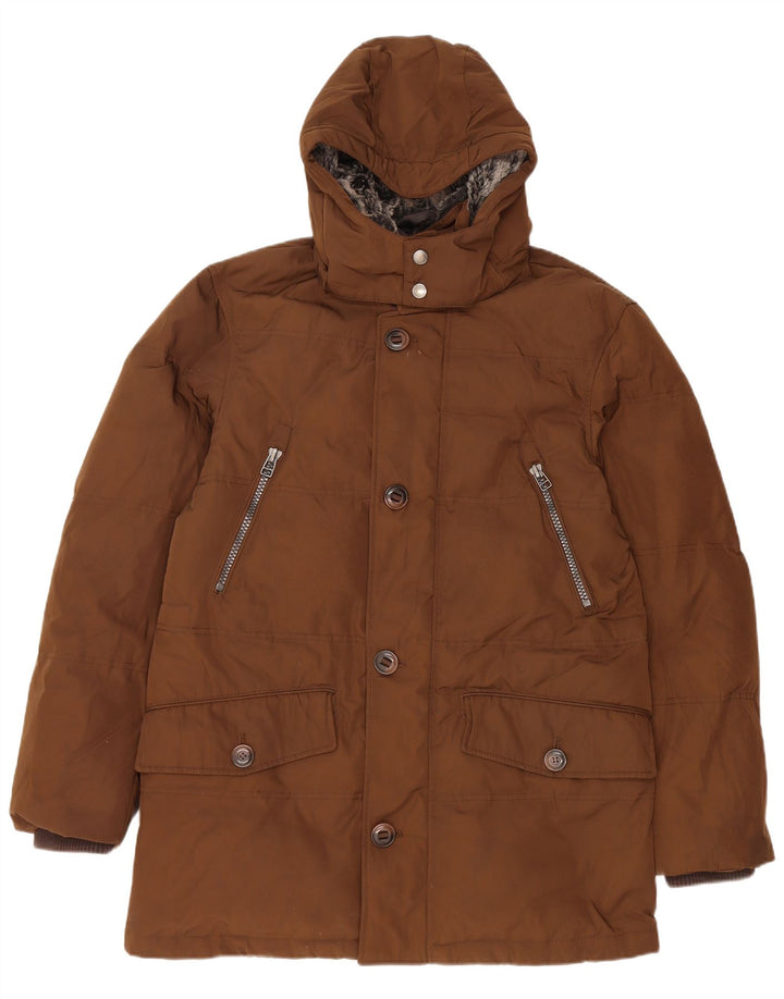Marks & Spencer Veste matelassée à capuche Blue Harbor pour homme UK 38 Marron moyen