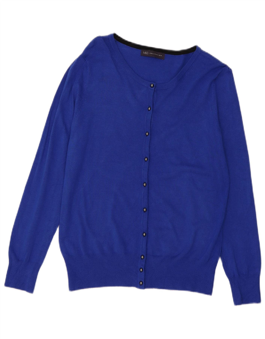 MARKS & SPENCER Pull Cardigan Femme UK 12 Bleu Moyen Viscose