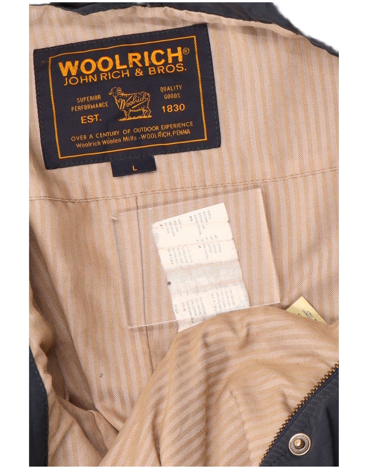 Woolrich Veste Bomber Femme UK 16 Large Bleu Marine Coton