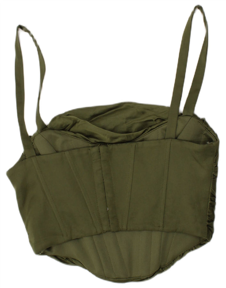 Zara Femme Top Corset Court Petit Kaki