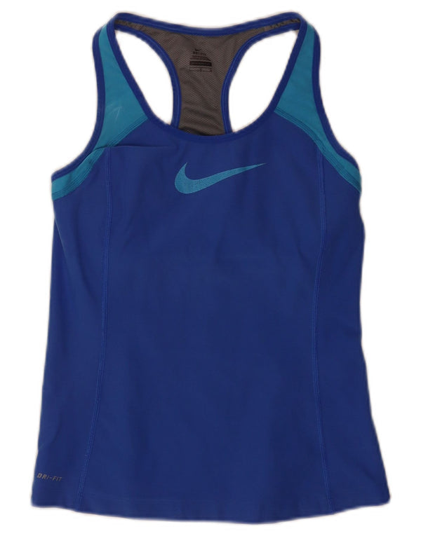 Nike Dri Fit Crop Graphic Débardeur pour femme UK 14 Grand Bleu Sports
