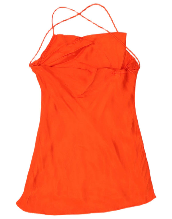 Zara Haut Licou Femme UK 10 Petite Viscose Orange