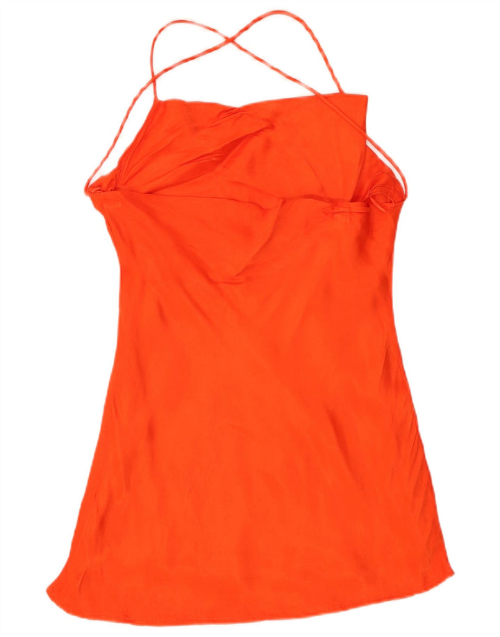 Zara Haut Licou Femme UK 10 Petite Viscose Orange
