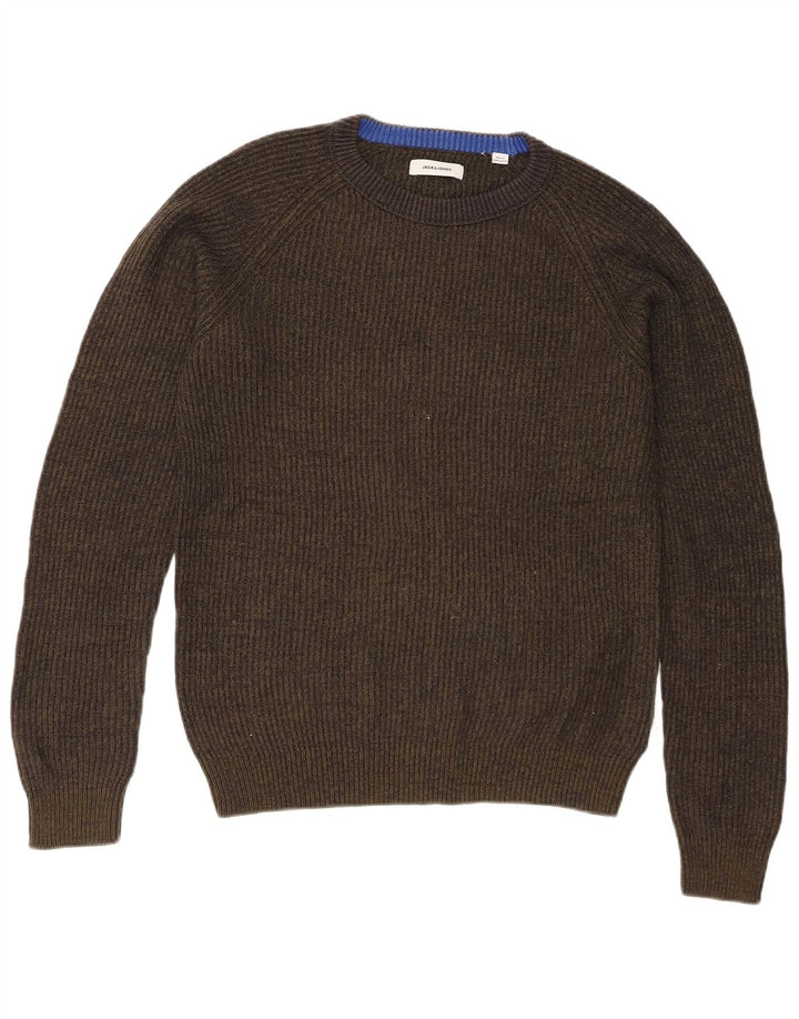 Jack & Jones Pull à col rond coupe classique pour homme Vert moyen moucheté
