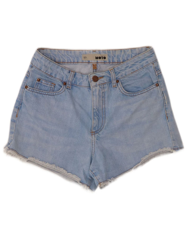Topshop Short Moto Denim Femme W26 Petit Bleu Coton