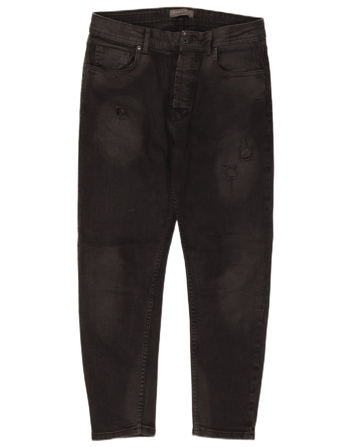 Zara Jean slim vieilli pour homme EU 42 Large W32 L26 Noir