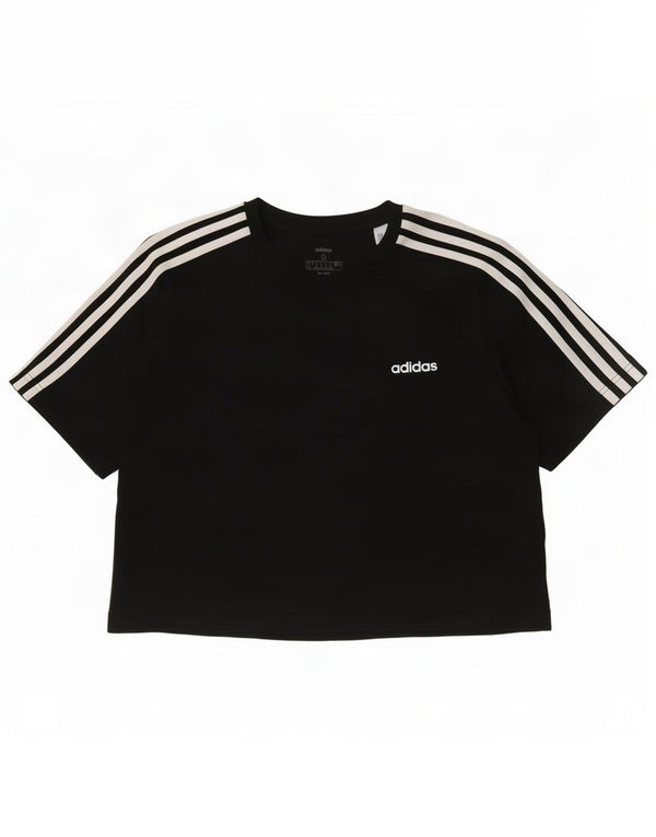 Adidas T-shirt court graphique pour femme UK 8/10 Petit coton noir