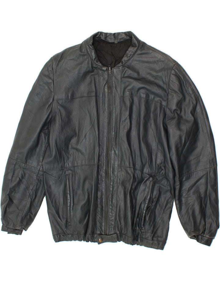 VINTAGE Womens Leather Jacket IT 54 2XL Black Vintage Vintage and Second-Hand Vintage from Messina Hembry 