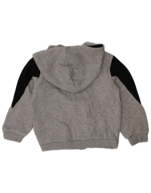 PUMA Pull à capuche zippé pour bébé garçon 9-12 mois Gris Colorblock Coton