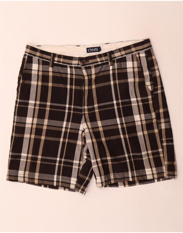 Chaps Short Chino Homme W38 XL Marron à Carreaux Coton