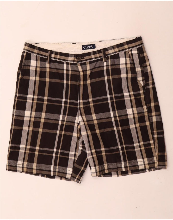 Chaps Short Chino Homme W38 XL Marron à Carreaux Coton