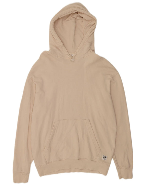 Reebok Sweat à capuche pour homme Large Blanc cassé Coton