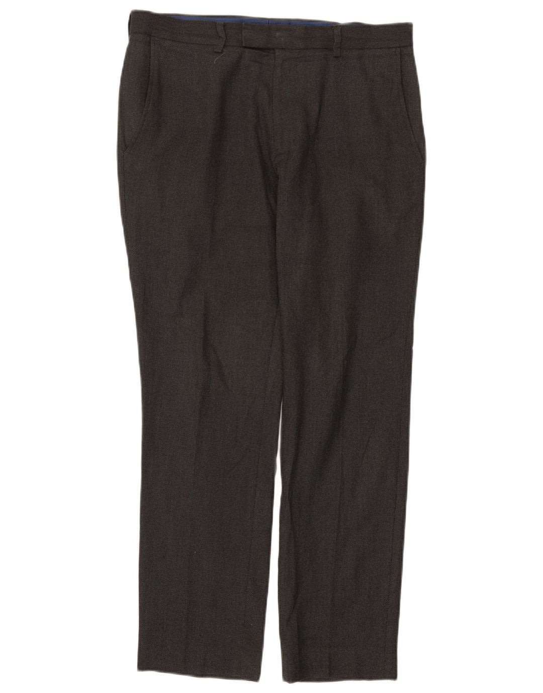 Marks & Spencer Pantalon de Costume Slim Homme W32 L29 Gris Polyester