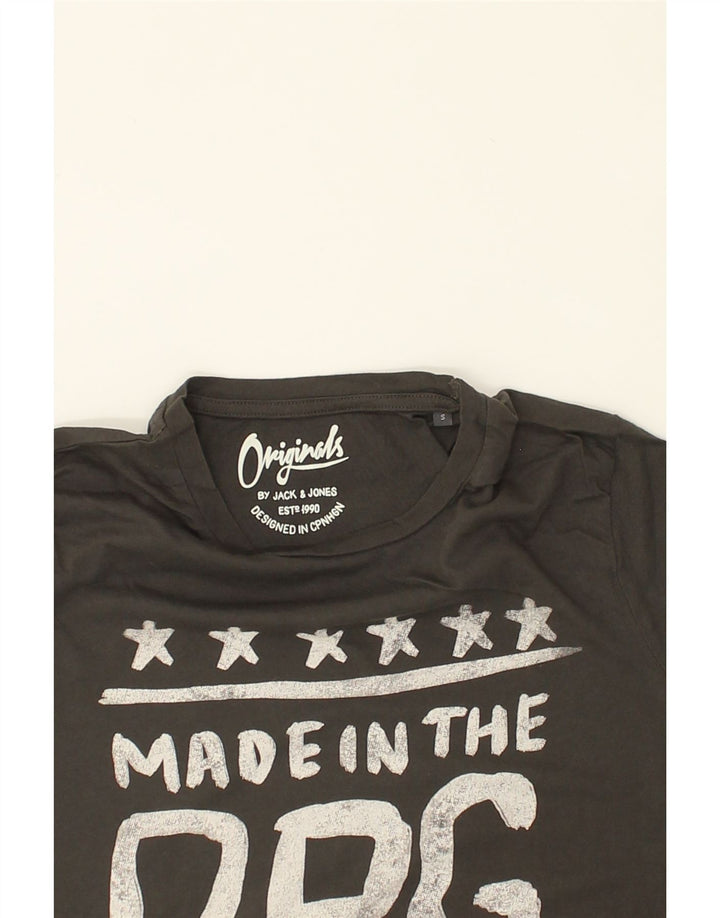 JACK & JONES Mens Graphic T-Shirt Top Small Grey Cotton | Vintage Jack & Jones | Thrift | Second-Hand Jack & Jones | Used Clothing | Messina Hembry 