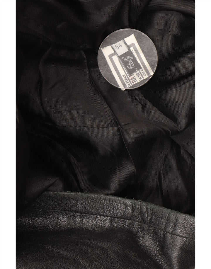 Veste en cuir homme vintage IT 54 2XL Cuir noir