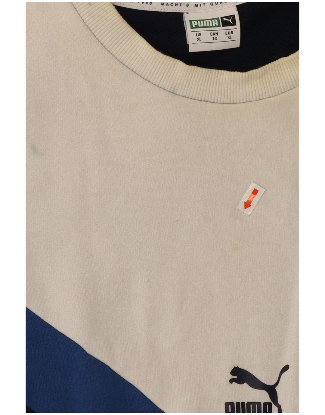 Puma Sweatshirt Jumper XL Bleu Marine Colourblock Homme