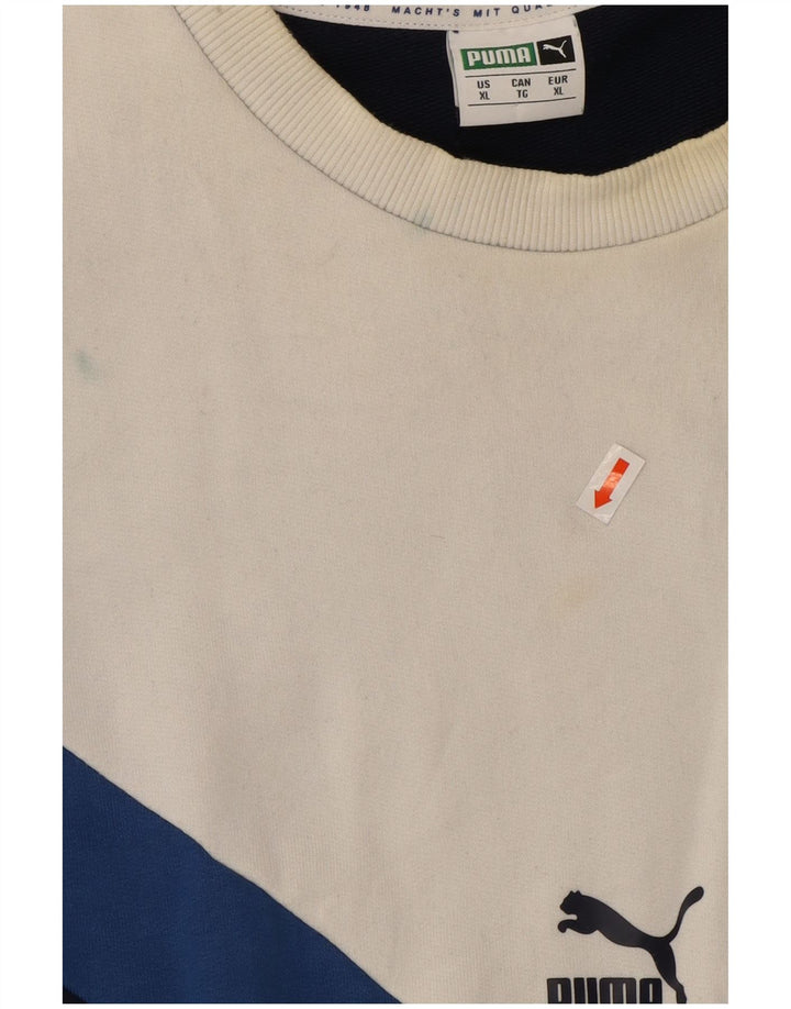 Puma Sweatshirt Jumper XL Bleu Marine Colourblock Homme