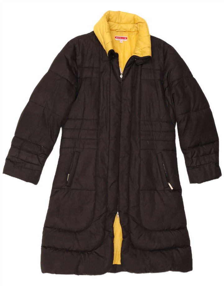 manteau rembourré femme vintage UK 18 XL Polyester Noir