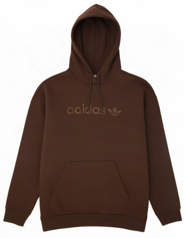 Adidas Pull à capuche graphique pour femme UK 12 en coton marron moyen