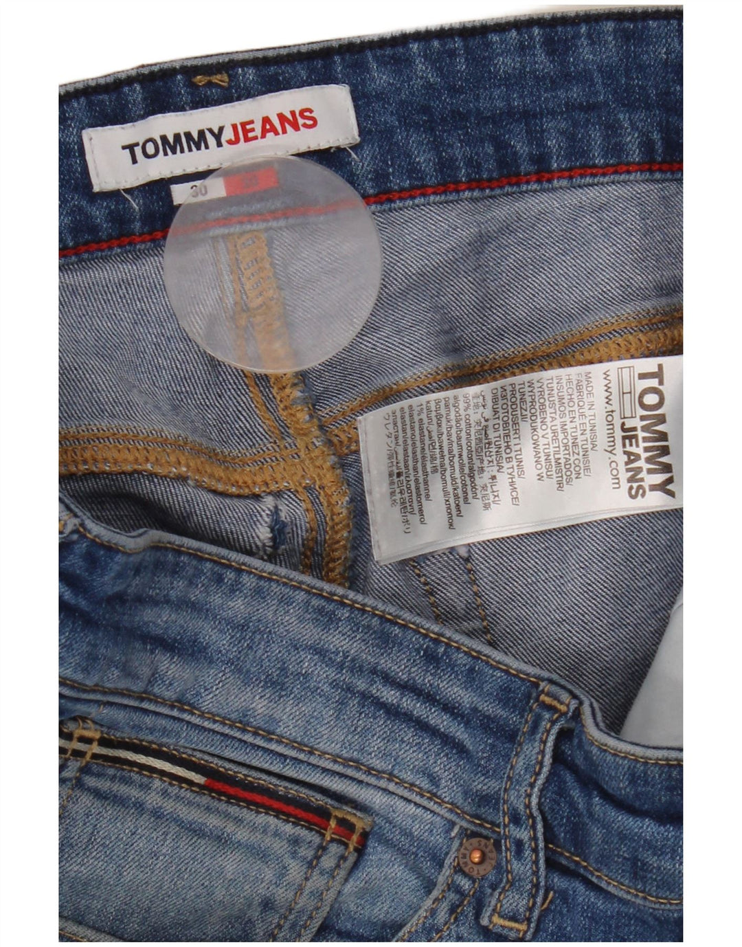 Tommy Hilfiger Jean Slim Homme W30 L30 Bleu Coton
