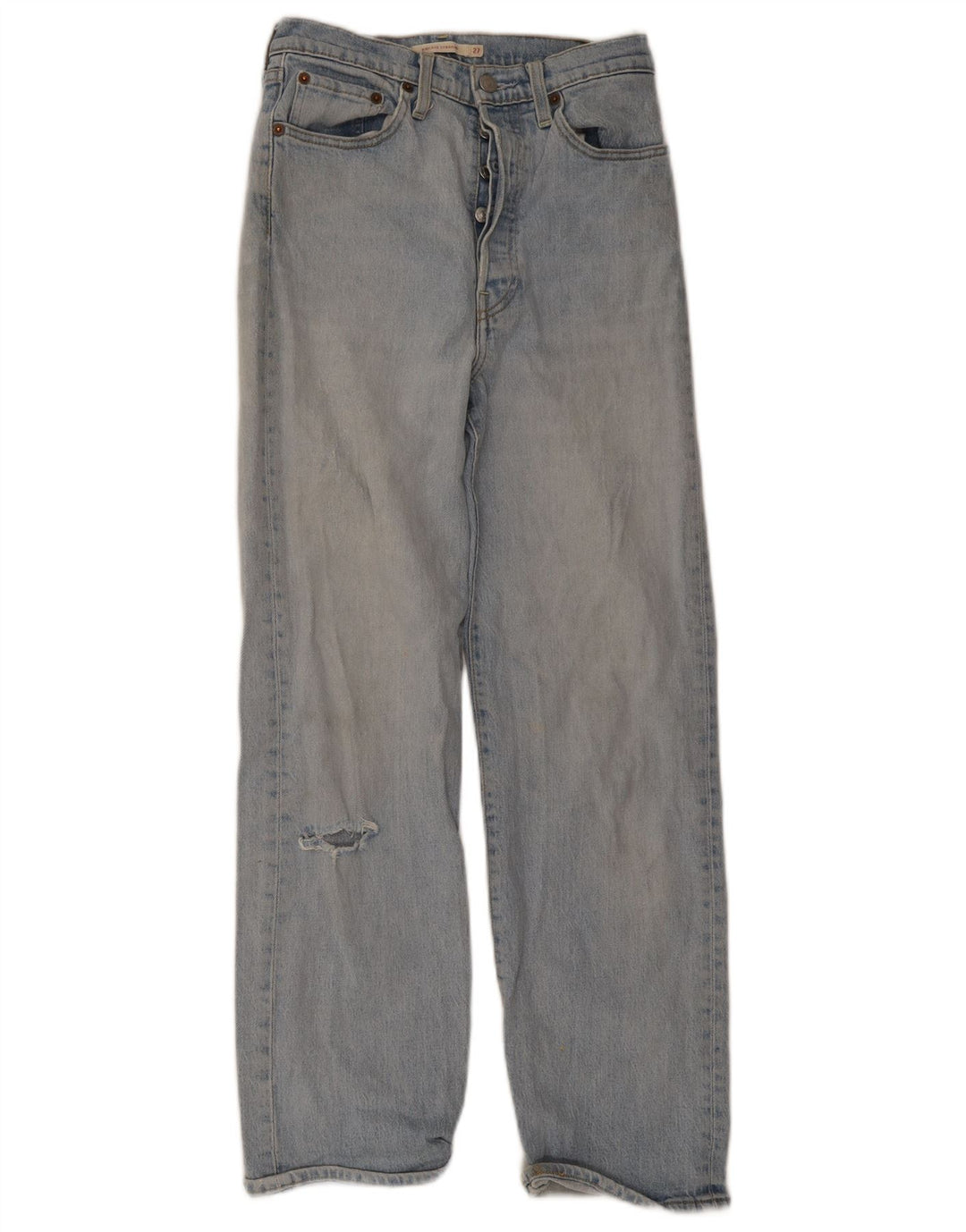 Levi's Jean Droit Ribcage Distressed Femme W27 L29 Bleu Coton