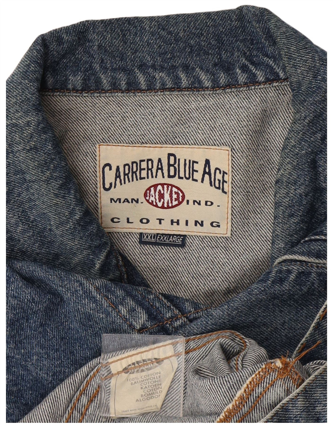 CARRERA Gilet en jean pour homme UK 44 2XL Bleu Coton