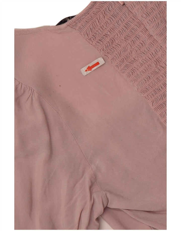 Jack Wills Haut court pour femme UK 12 Viscose rose moyen