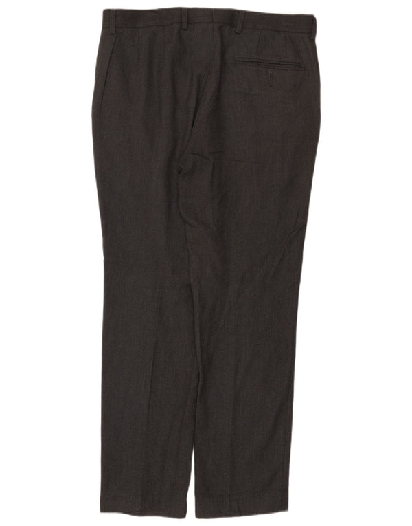 Marks & Spencer Pantalon de Costume Slim Homme W32 L29 Gris Polyester