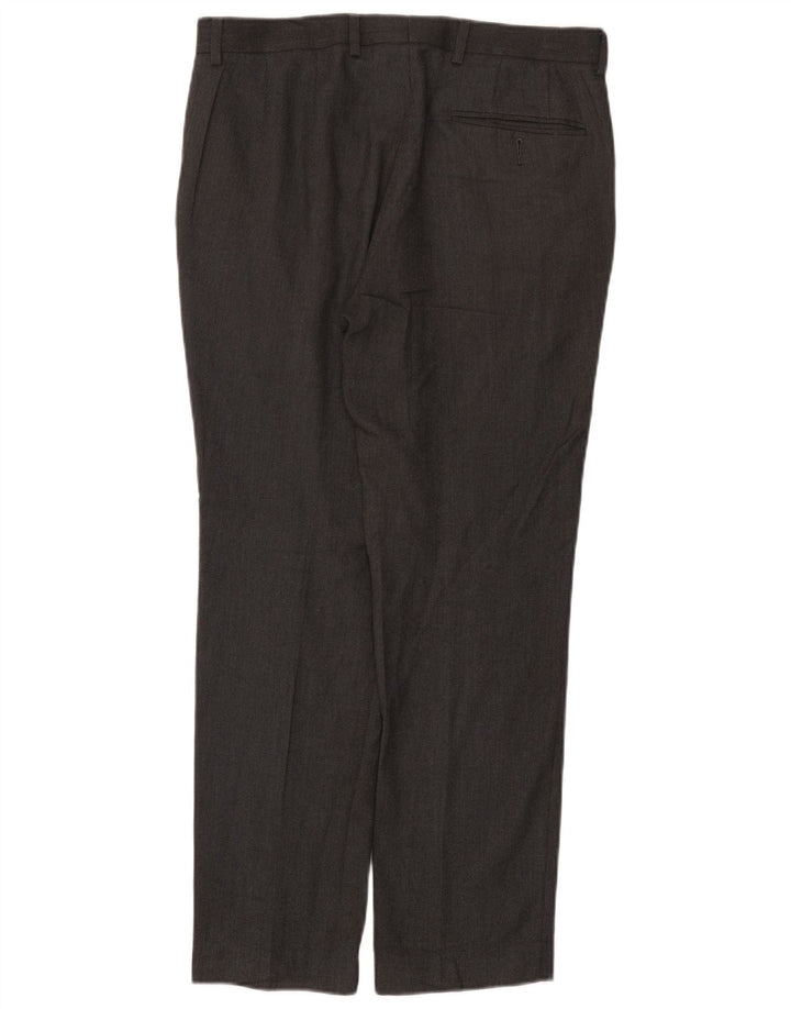 Marks & Spencer Pantalon de Costume Slim Homme W32 L29 Gris Polyester
