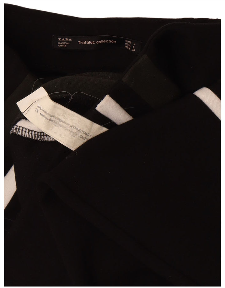 Zara Womens Trafaluc Leggings UK 14 Large Noir Colorblock Polyester