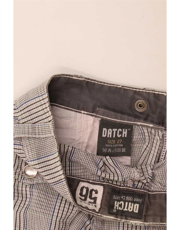 Datch Short Chino Femme Petit W27 Gris Carreaux Coton