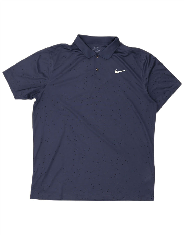 Nike Polo Dri Fit Standard Fit pour homme en polyester bleu marine Taille L