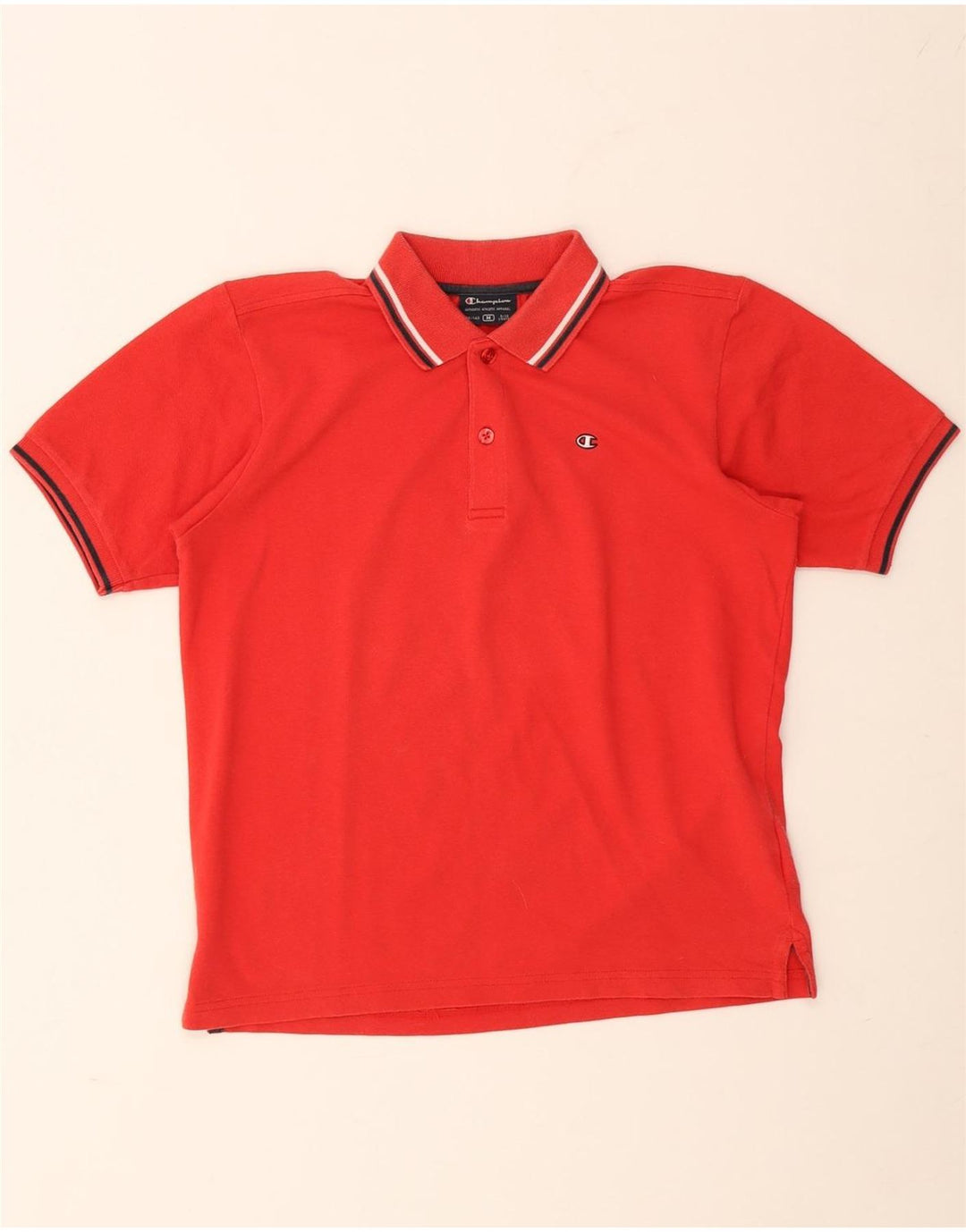 CHAMPION Polo Garçon 9-10 ans Coton Rouge Moyen